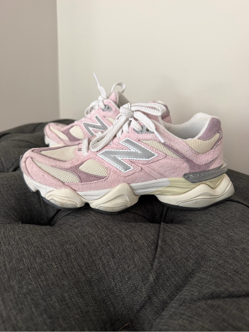 New Balance 9060 Women's Pink and Cream Casual Sneakers